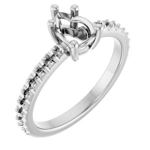 14K White Gold 7x5 mm Pear Ring Mounting – image 2