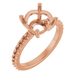 10K Rose Gold 9.4 mm Round Ring Mounting – image 2