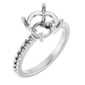 14K X1 White Gold 9.4 mm Round Ring Mounting – image 2