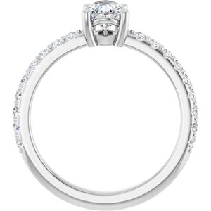 10K White Gold 7x5 mm Pear Ring Mounting – image 3