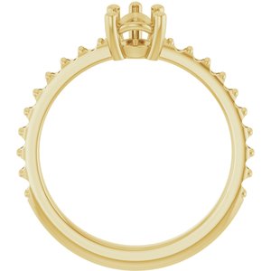 14K Yellow Gold 7x5 mm Pear Ring Mounting – image 4