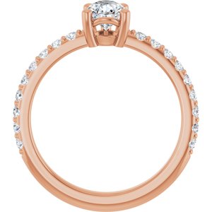 14K Rose Gold 7x5 mm Pear Ring Mounting – image 3