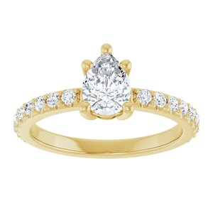 10K Yellow Gold 7x5 mm Pear Ring Mounting – image 5