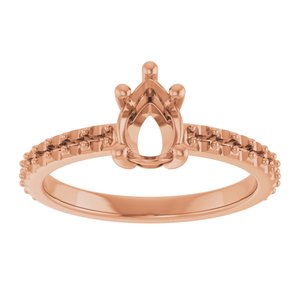 18K Rose Gold 7x5 mm Pear Ring Mounting – image 6