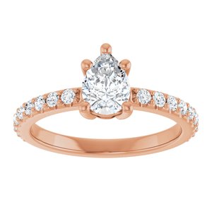 10K Rose Gold 7x5 mm Pear Ring Mounting – image 5