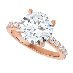 10K Rose Gold 9.4 mm Round Ring Mounting – image 8
