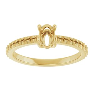 14K Yellow Gold 6x4 mm Oval Ring Mounting – image 6