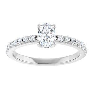 10K White Gold 6x4 mm Oval Ring Mounting – image 5