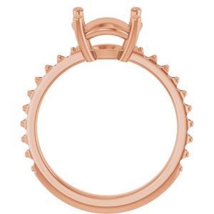 10K Rose Gold 9.4 mm Round Ring Mounting – image 4