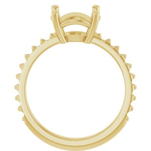 10K Yellow Gold 9.4 mm Round Ring Mounting – image 4