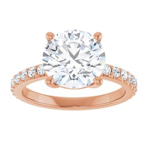 10K Rose Gold 9.4 mm Round Ring Mounting – image 5