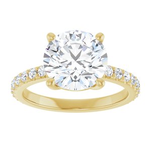 18K Yellow Gold 9.4 mm Round Ring Mounting – image 5