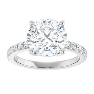 14K White Gold 9.4 mm Round Ring Mounting – image 5
