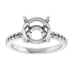 10K White Gold 9.4 mm Round Ring Mounting – image 6