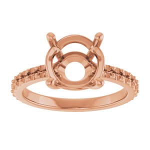 14K Rose Gold 9.4 mm Round Ring Mounting – image 6