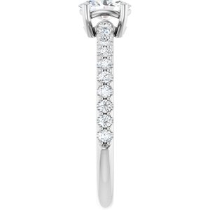 10K White Gold 6x4 mm Oval Ring Mounting – image 7