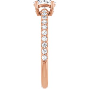18K Rose Gold 6x4 mm Oval Ring Mounting – image 7