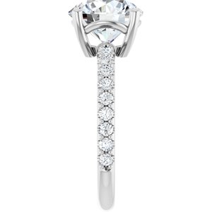 10K White Gold 9.4 mm Round Ring Mounting – image 7