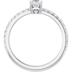 10K White Gold 6x4 mm Oval Ring Mounting – image 3