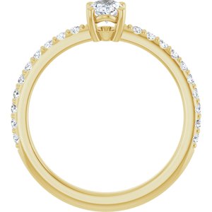 14K Yellow Gold 6x4 mm Oval Ring Mounting – image 3