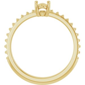 18K Yellow Gold 6x4 mm Oval Ring Mounting – image 4