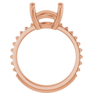 10K Rose Gold 10 mm Cushion Ring Mounting – image 4