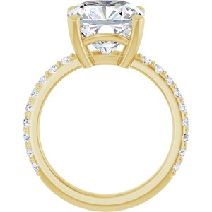 10K Yellow Gold 10 mm Cushion Ring Mounting – image 3
