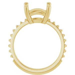 14K Yellow Gold 10 mm Cushion Ring Mounting – image 4