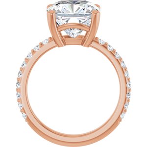 10K Rose Gold 10 mm Cushion Ring Mounting – image 3