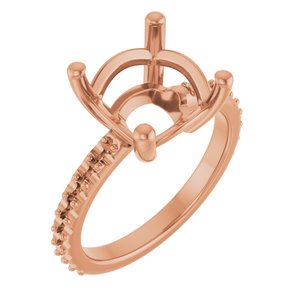 10K Rose Gold 10 mm Cushion Ring Mounting – image 2