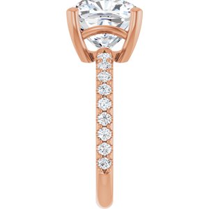 10K Rose Gold 10 mm Cushion Ring Mounting – image 7