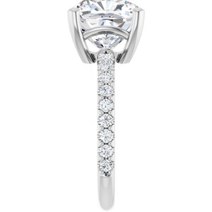 14K White Gold 10 mm Cushion Ring Mounting – image 7