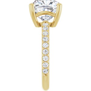 18K Yellow Gold 10 mm Cushion Ring Mounting – image 7