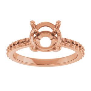 10K Rose Gold 8.2 mm Round Ring Mounting – image 6