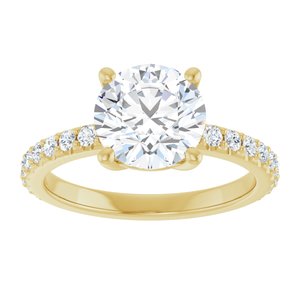 18K Yellow Gold 8.2 mm Round Ring Mounting – image 5