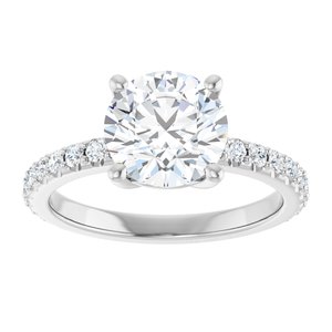 14K White Gold 8.2 mm Round Ring Mounting – image 5