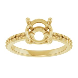 10K Yellow Gold 8.2 mm Round Ring Mounting – image 6
