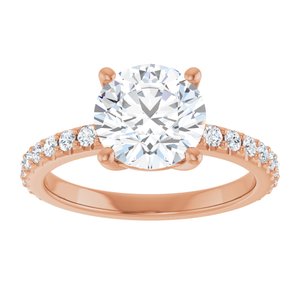 10K Rose Gold 8.2 mm Round Ring Mounting – image 5
