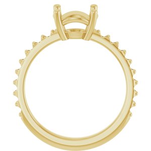 10K Yellow Gold 8.2 mm Round Ring Mounting – image 4