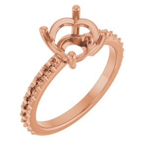 10K Rose Gold 8.2 mm Round Ring Mounting – image 2