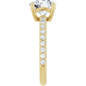 18K Yellow Gold 8.2 mm Round Ring Mounting – image 7