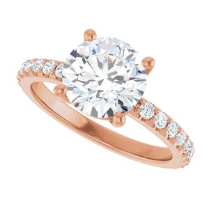 10K Rose Gold 8.2 mm Round Ring Mounting – image 8