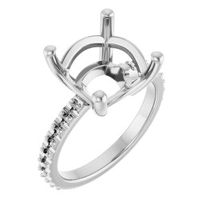 Platinum 11 mm Cushion Ring Mounting – image 2