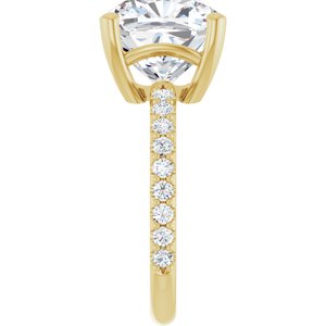 18K Yellow Gold 11 mm Cushion Ring Mounting – image 7