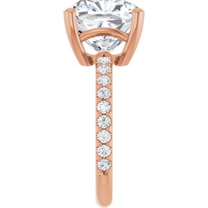 14K Rose Gold 11 mm Cushion Ring Mounting – image 7