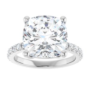 Sterling Silver 11 mm Cushion Ring Mounting – image 5