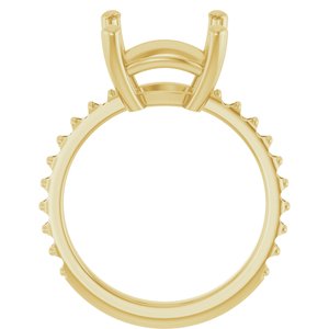 18K Yellow Gold 11 mm Cushion Ring Mounting – image 4