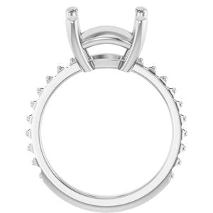 18K White Gold 11 mm Cushion Ring Mounting – image 4