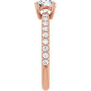 14K Rose Gold 6 mm Round 1/3 CTW Lab-Grown Diamond Semi-Set Ring – image 7