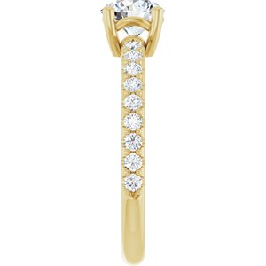 14K Yellow Gold 6 mm Round Ring Mounting – image 7